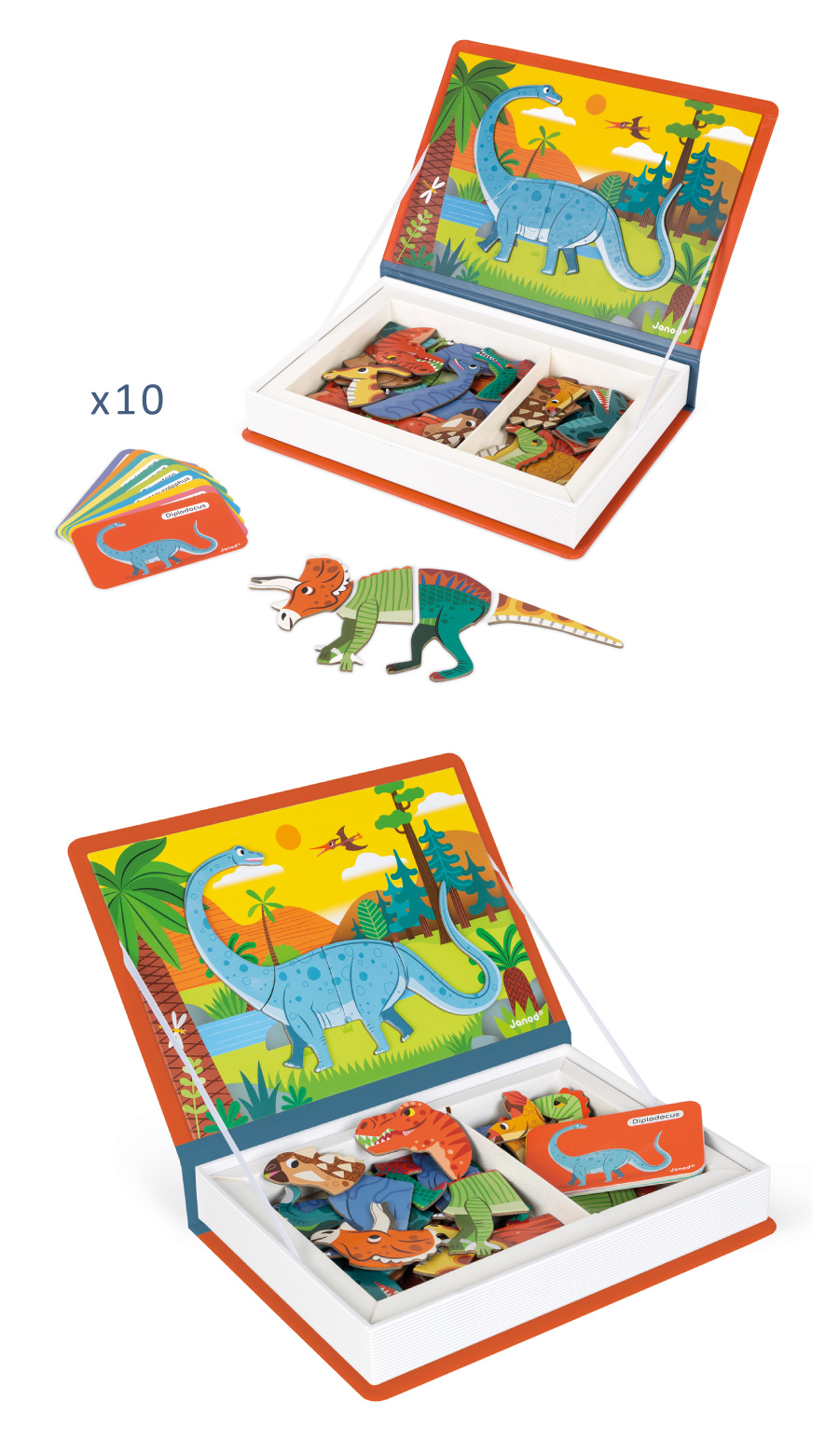法國Janod - 磁鐵遊戲書-恐龍世界