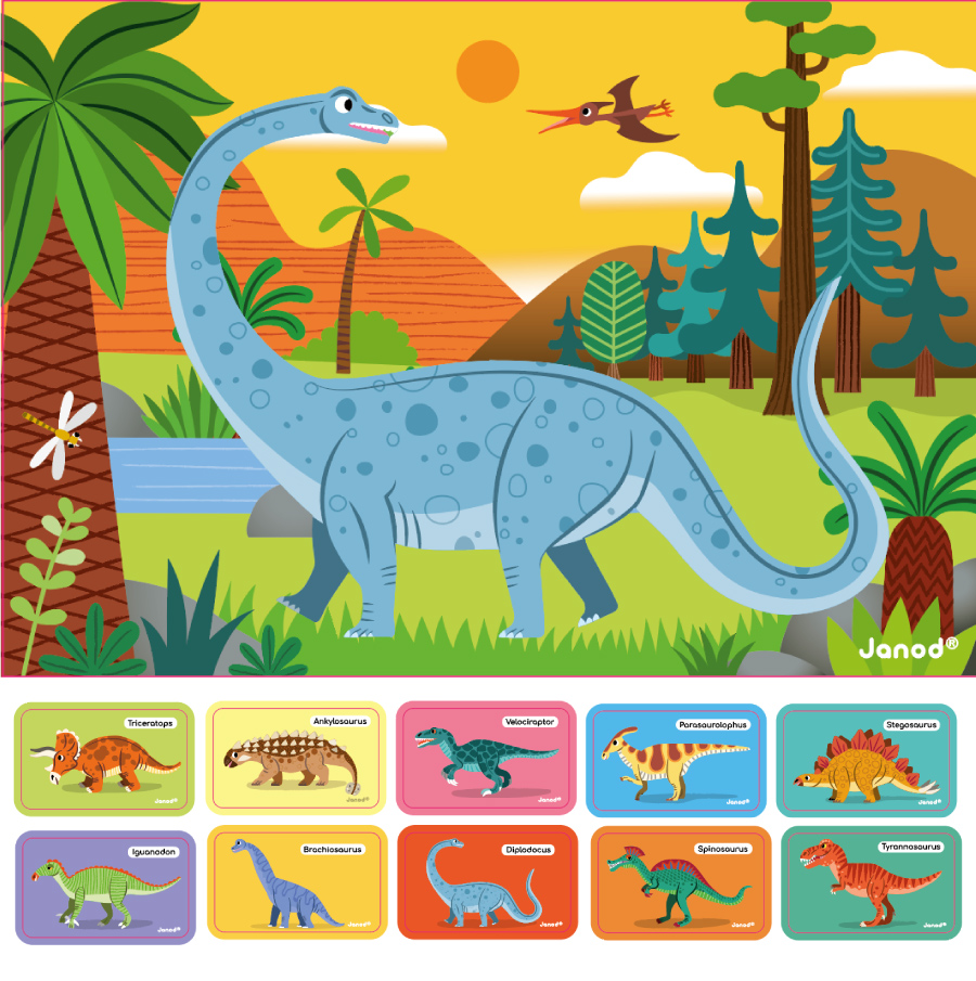 法國Janod - 磁鐵遊戲書-恐龍世界