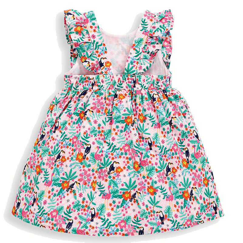 英國 JoJo Maman BeBe - 超優質嬰幼兒/兒童100％純棉無袖洋裝-繽紛熱舞