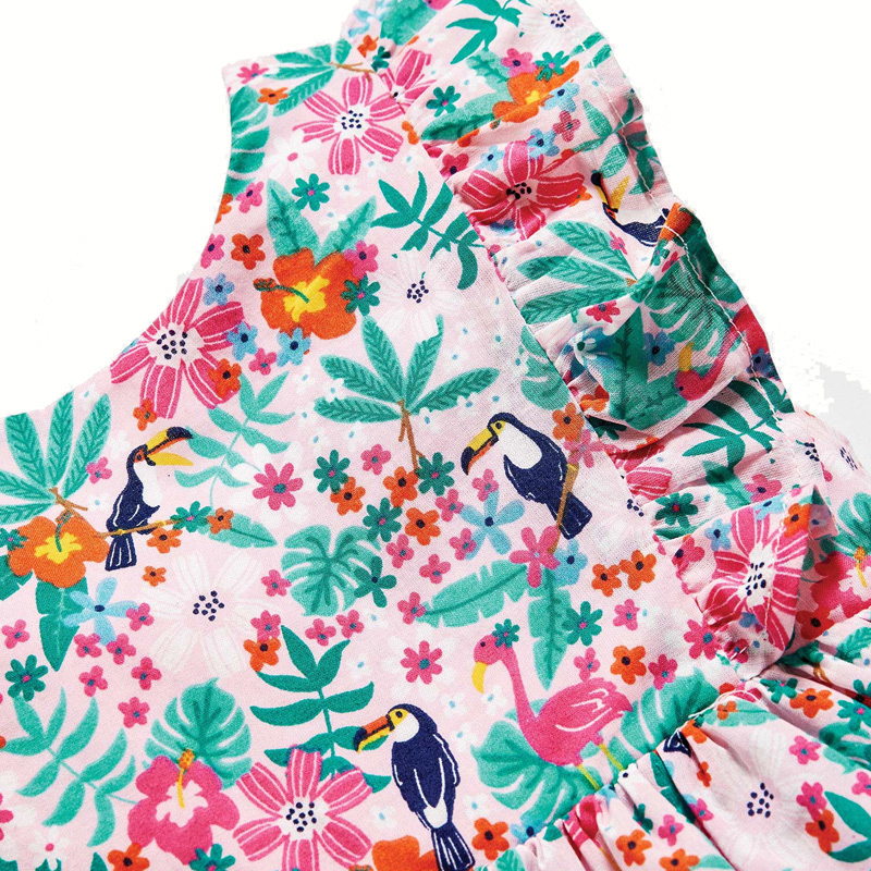 英國 JoJo Maman BeBe - 超優質嬰幼兒/兒童100％純棉無袖洋裝-繽紛熱舞