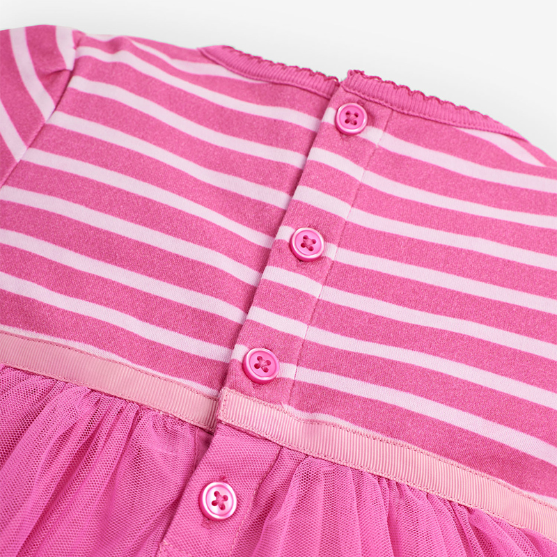 英國 JoJo Maman BeBe - 超優質嬰幼兒/兒童100％純棉薄紗短袖洋裝-粉紗花園