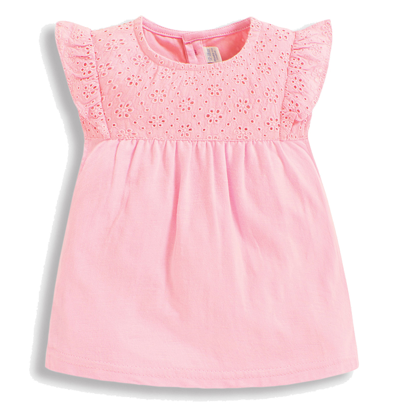 英國 JoJo Maman BeBe - 超優質嬰幼兒/兒童100% 純棉無袖上衣-粉蜜小花