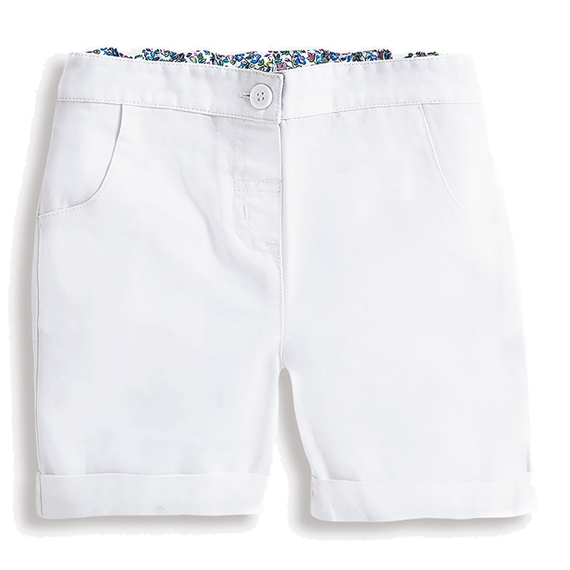 英國 JoJo Maman BeBe - 超優質嬰幼兒/兒童100% 純棉短褲-純白