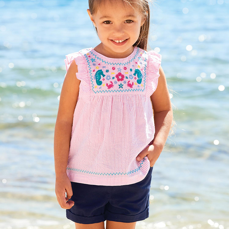 英國 JoJo Maman BeBe - 超優質嬰幼兒/兒童100% 純棉短褲-深藍