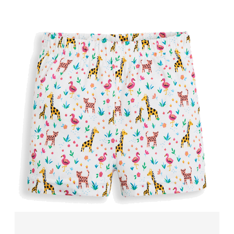 英國 JoJo Maman BeBe - 超優質嬰幼兒/兒童春夏100%純棉短袖家居服/睡衣2套組-長頸鹿與小花豹