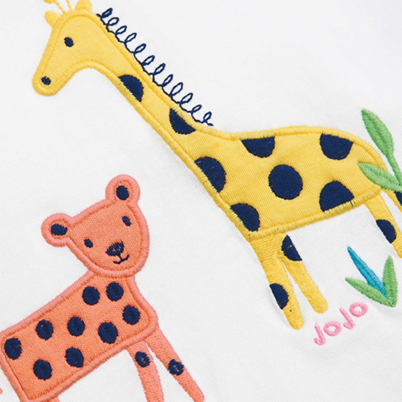 英國 JoJo Maman BeBe - 超優質嬰幼兒/兒童春夏100%純棉短袖家居服/睡衣2套組-長頸鹿與小花豹