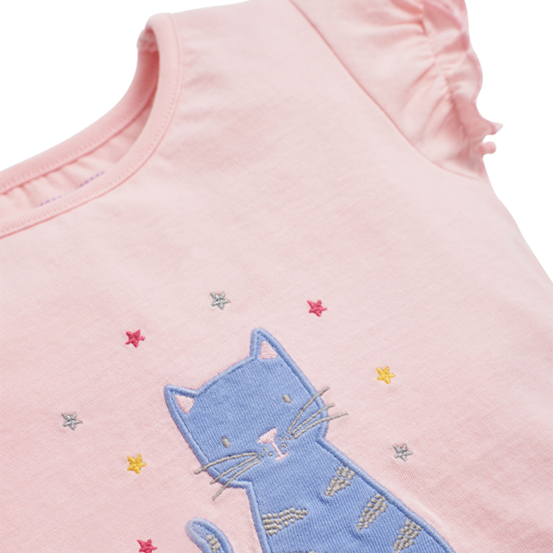 英國 JoJo Maman BeBe - 超優質嬰幼兒/兒童春夏100%純棉短袖家居服/睡衣2套組-貓的世界