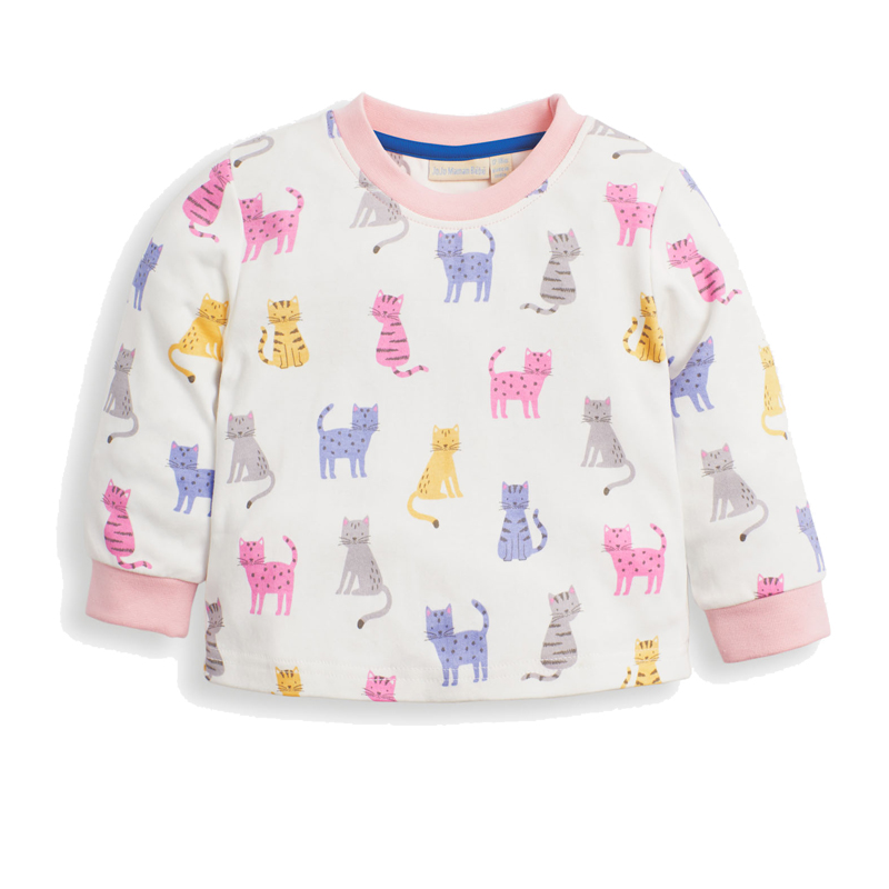 英國 JoJo Maman BeBe - 超優質嬰幼兒/兒童春夏100%純棉短袖家居服/睡衣2套組-貓的世界