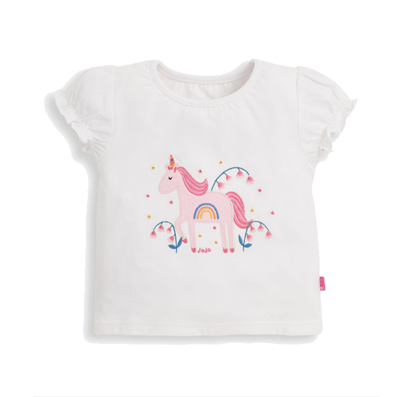 英國 JoJo Maman BeBe - 超優質嬰幼兒/兒童春夏100%純棉短袖家居服/睡衣2套組-粉色獨角獸