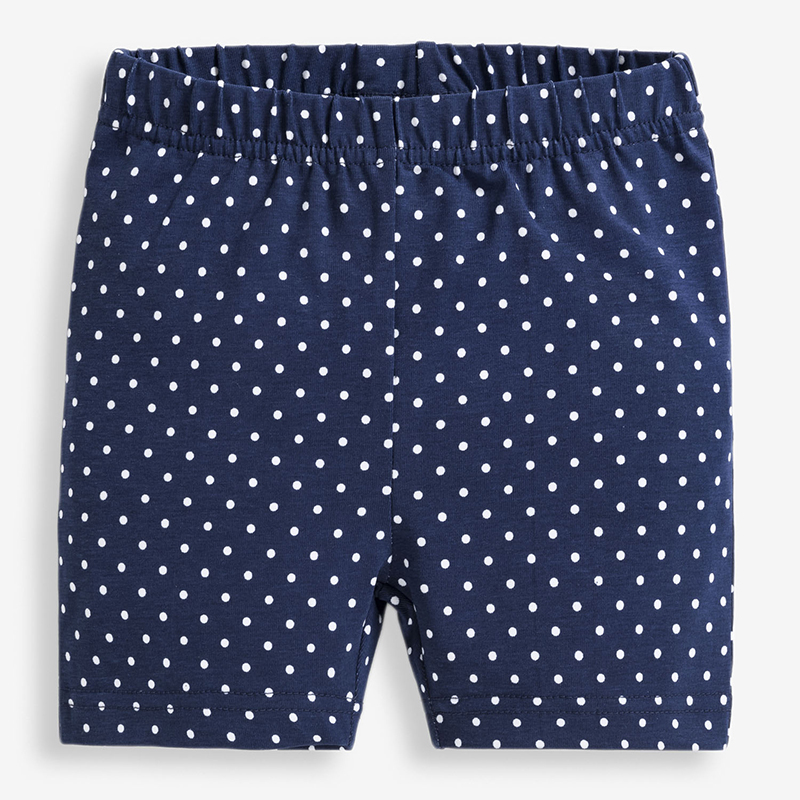 英國 JoJo Maman BeBe - 超優質嬰幼兒/兒童100% 純棉鬆緊帶短褲2入組-深藍碎花