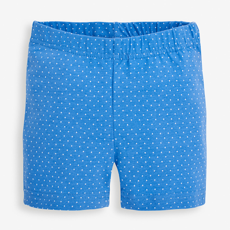 英國 JoJo Maman BeBe - 超優質嬰幼兒/兒童100% 純棉鬆緊帶短褲2入組-海洋藍碎花