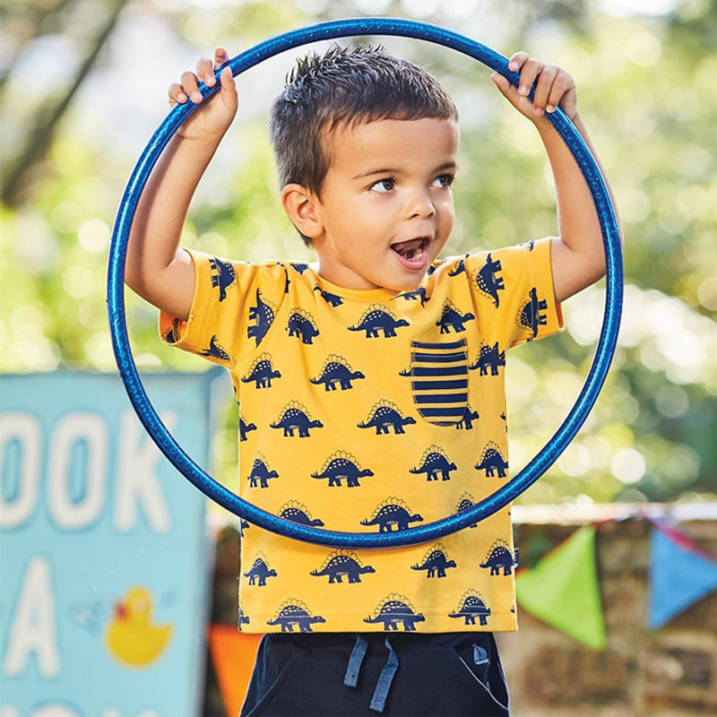 英國 JoJo Maman BeBe - 超優質嬰幼兒/兒童100% 純棉綁繩短褲2入組-藍色