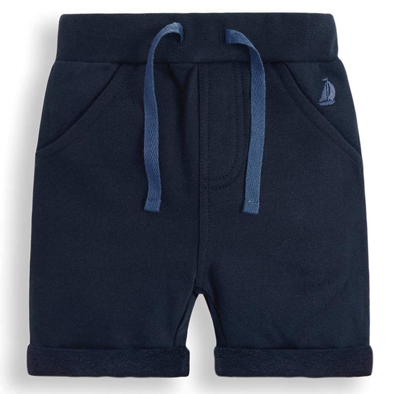 英國 JoJo Maman BeBe - 超優質嬰幼兒/兒童100% 純棉綁繩短褲2入組-藍色