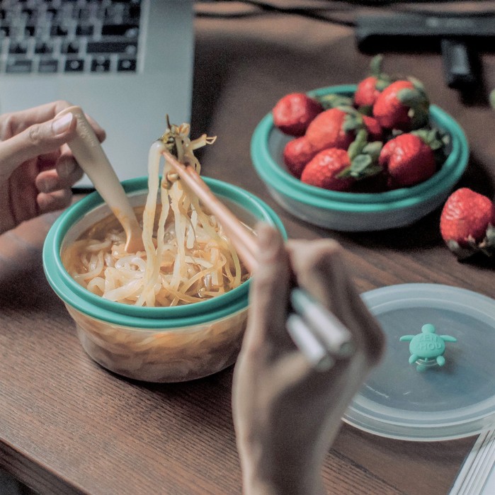 仁舟淨塑｜矽密盒2.0 長形綠矽龜600ml