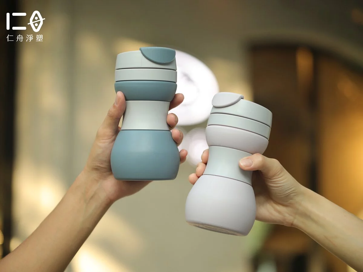 仁舟淨塑 - 矽密咖啡杯/矽膠摺疊杯/環保杯/隨行杯 2.0版-森情綠-500ml