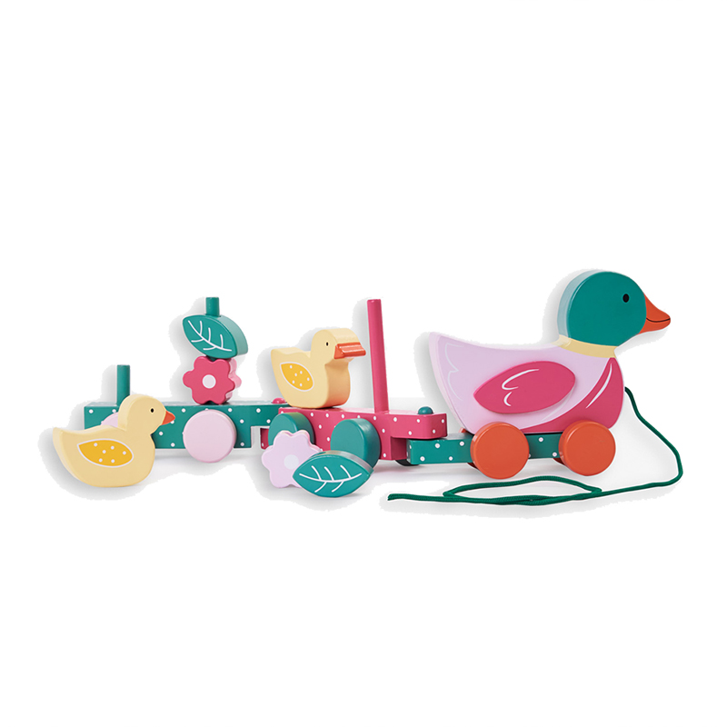 英國 JoJo Maman BeBe - 益智/五感玩具_實木系列-手拉呱呱鴨走走