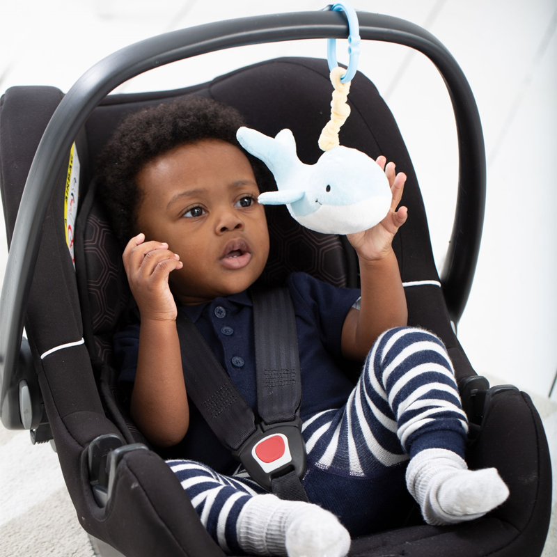 英國 JoJo Maman BeBe - 嬰兒床/推車安撫玩具_布玩系列-鯨魚