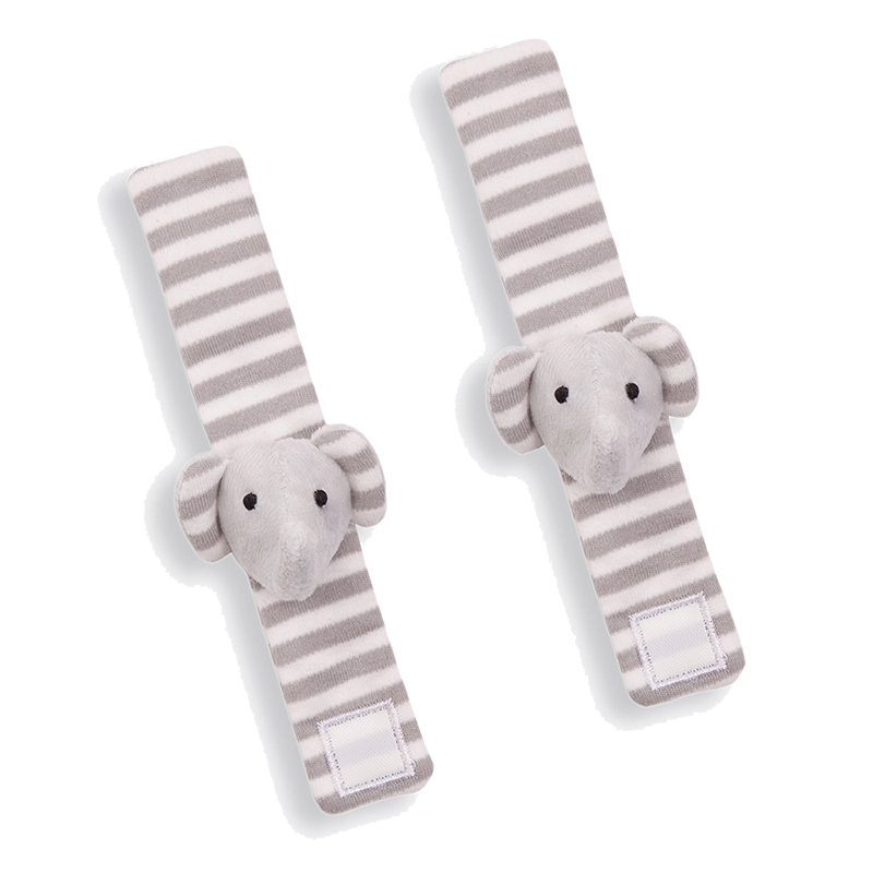英國 JoJo Maman BeBe - 手腕響鈴玩具兩入組-優雅大象