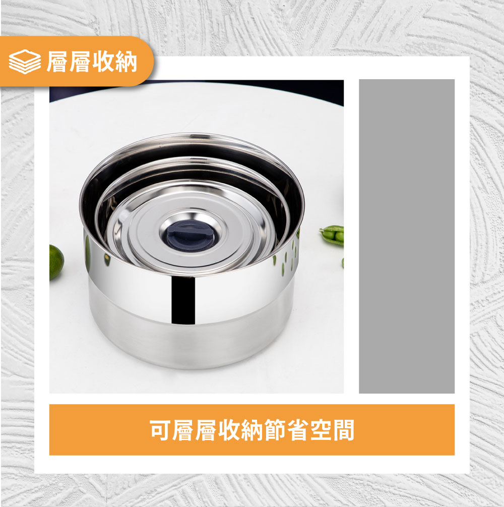 KOM - 多功能真空保鮮盒三件組-圓形-藍色-(600ml+1000ml+1600ml)各*1