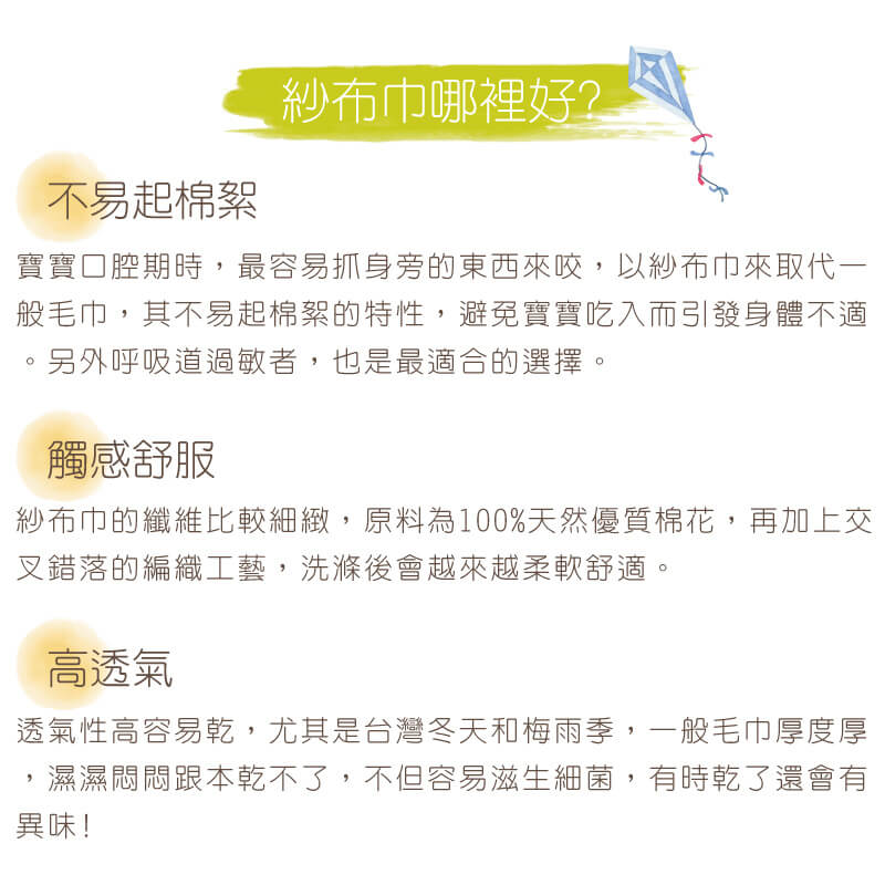 貝柔 Peilou - 童話抗菌紗布小方巾-小象-水藍+灰色 (26x26cm)-6入組