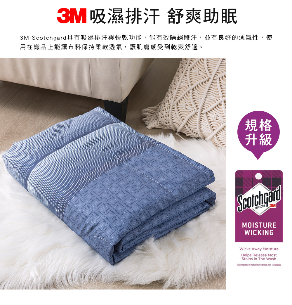 MIGRATORY 媚格德莉 - 可水洗透氣天絲涼被-蔚藍光影 (150x186cm)
