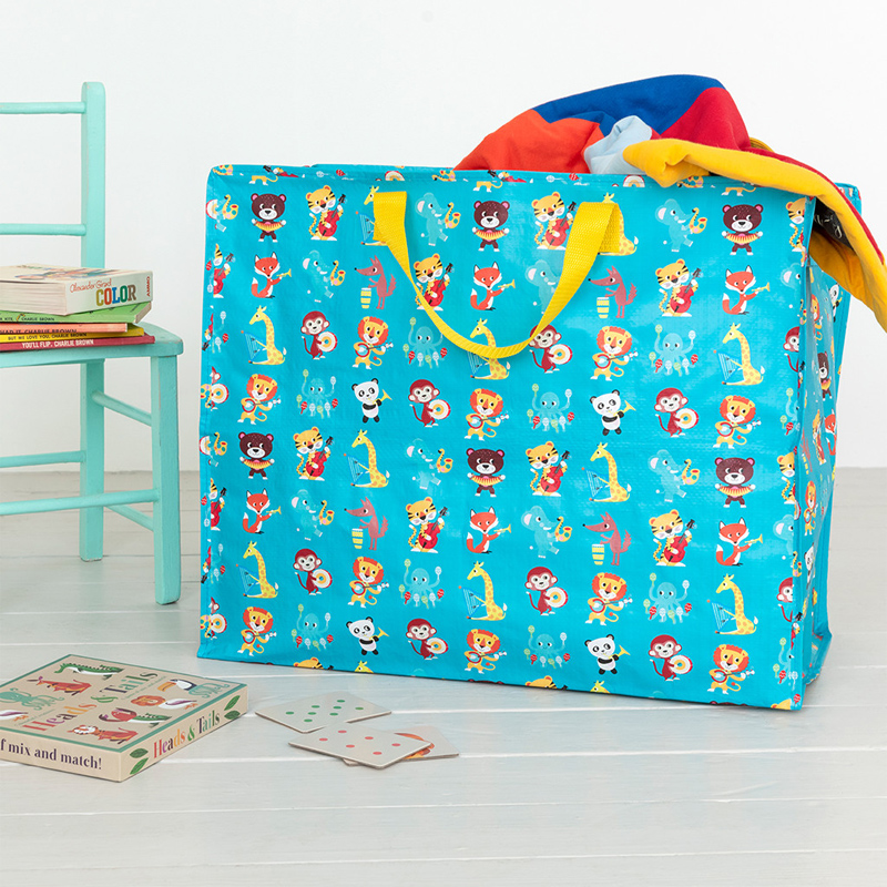 英國 Rex London - 衣物/棉被超大多功能防水環保收納袋/萬用袋-動物樂隊