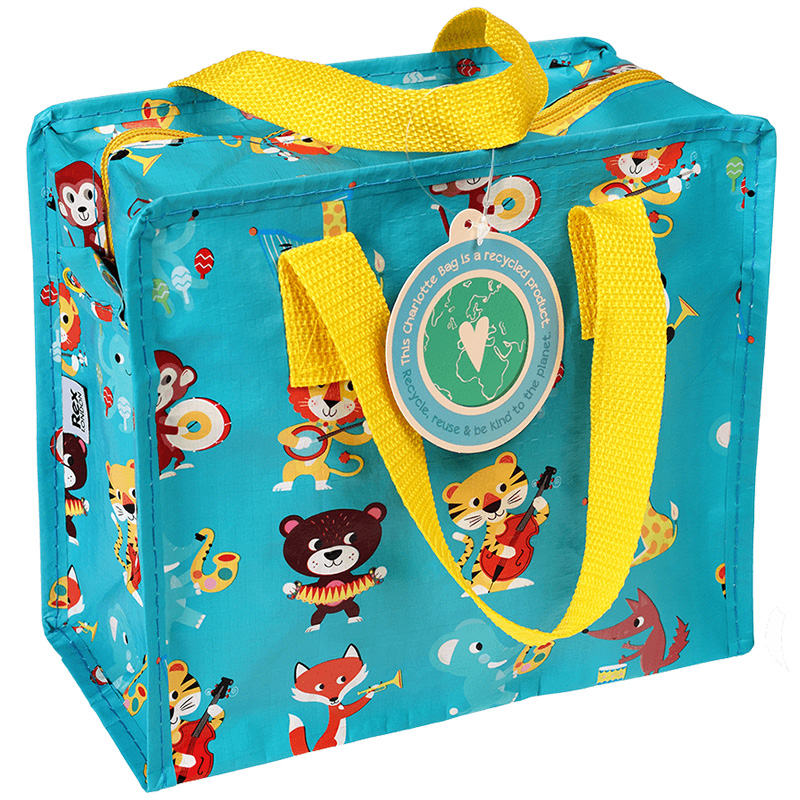 英國 Rex London - 學生上學最佳多功能環保便當袋/野餐袋/手提袋/萬用袋-動物樂隊