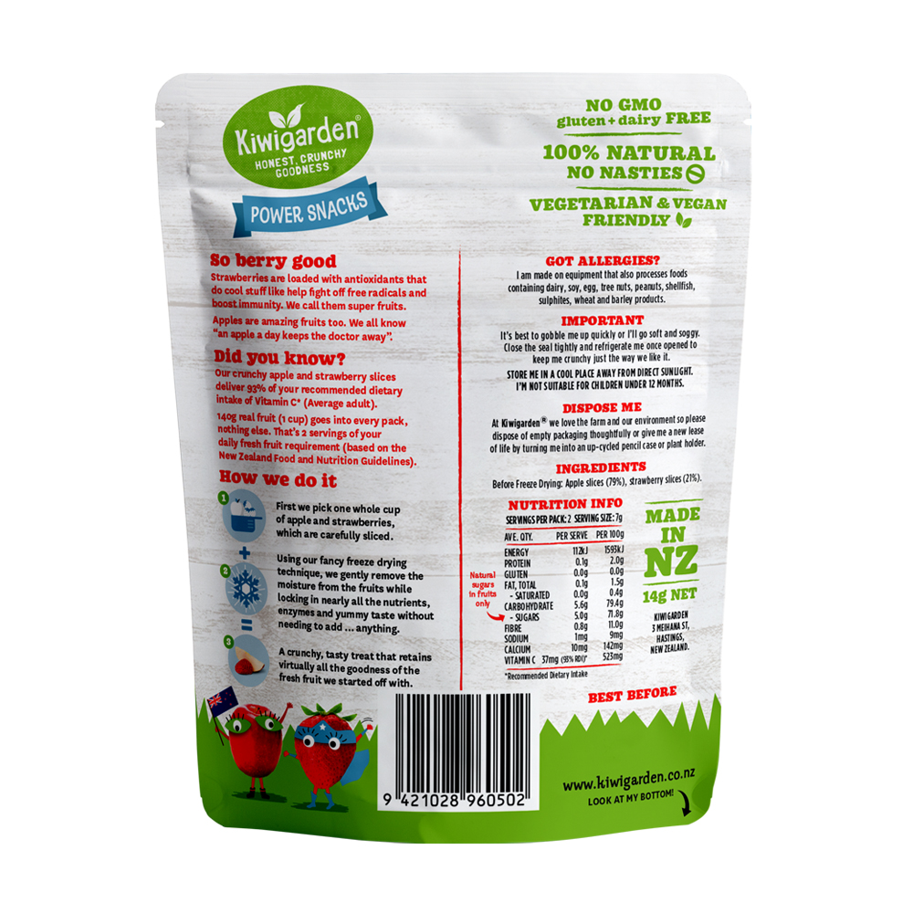 皮皮奧斯 - Kiwigarden 冷凍乾燥水果 (蘋果/草莓)14g