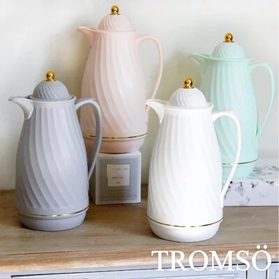 TROMSO - 巴黎香榭螺紋玻璃內膽保溫壺-優雅橘粉