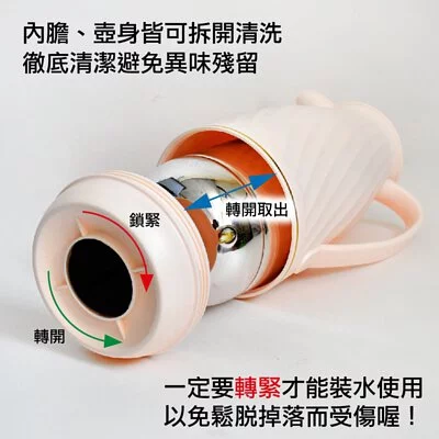 TROMSO - 巴黎香榭螺紋玻璃內膽保溫壺-優雅橘粉