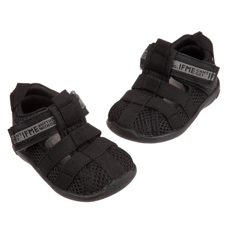 日本IFME - 黑色和風寶寶機能水涼鞋