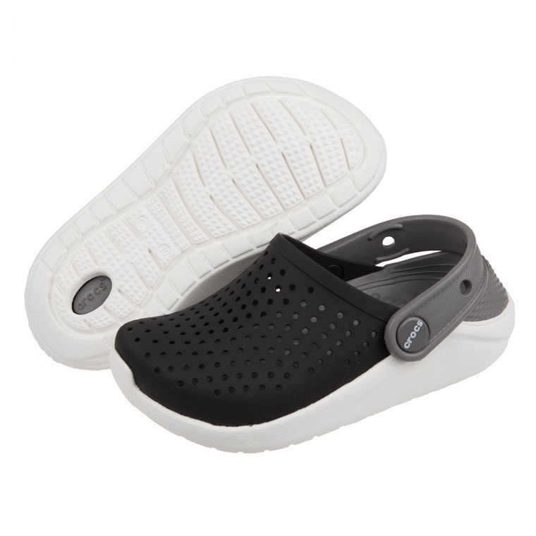 Crocs - 卡駱馳Literide黑色兒童布希鞋