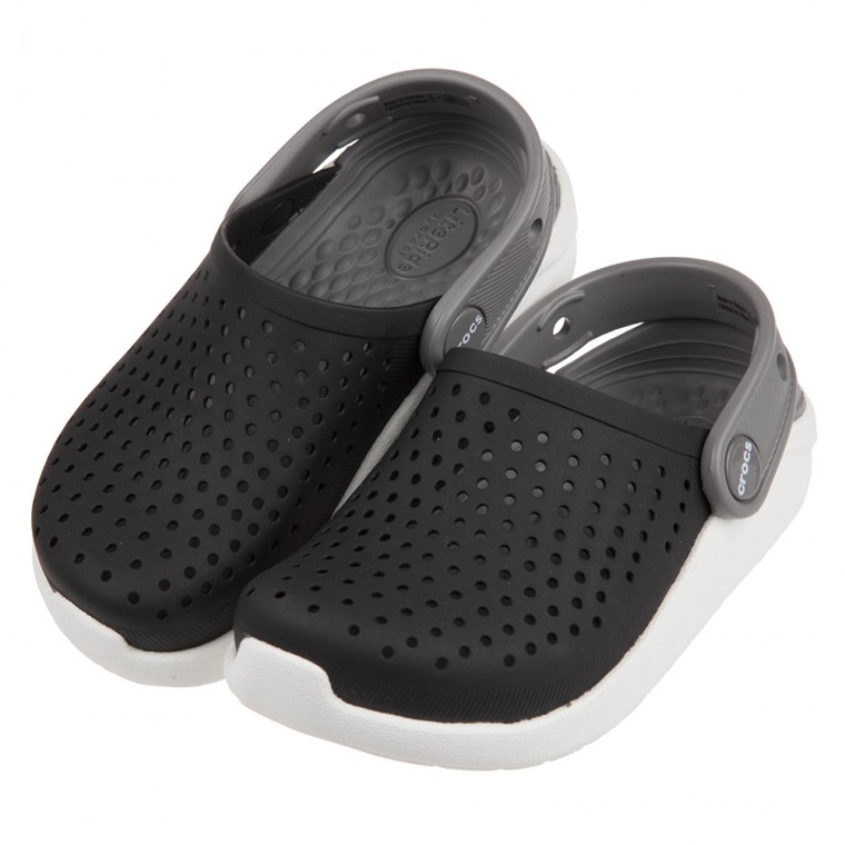 Crocs - 卡駱馳Literide黑色兒童布希鞋