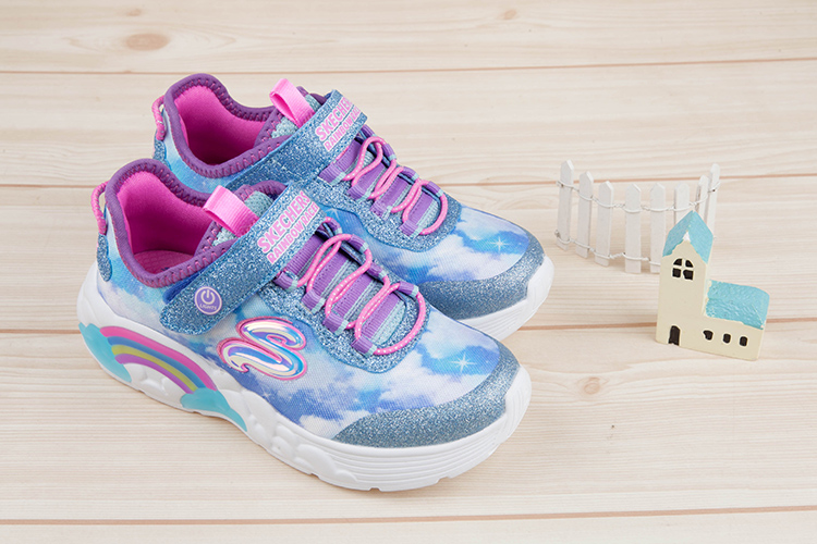  SKECHERS彩虹兒童電燈運動鞋