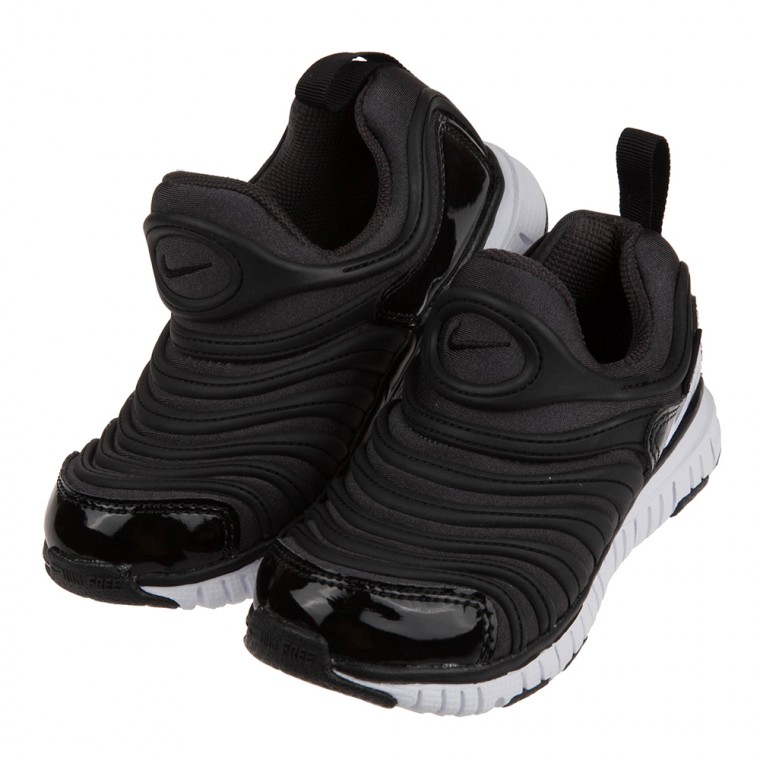 NIKE - Dynamo_Free_經典黑色毛毛蟲鞋兒童休閒鞋