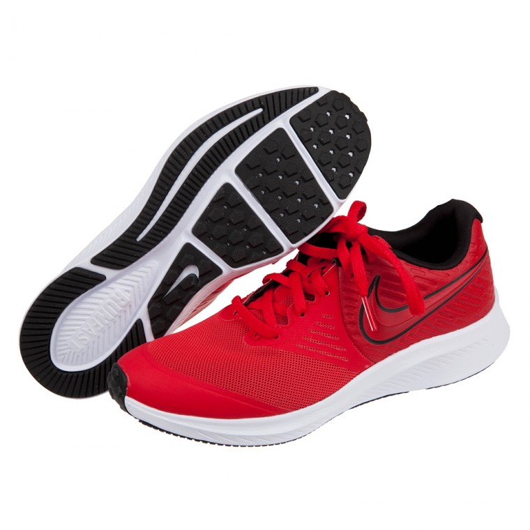 NIKE - STAR_RUNNER2紅色網布大童成人慢跑鞋