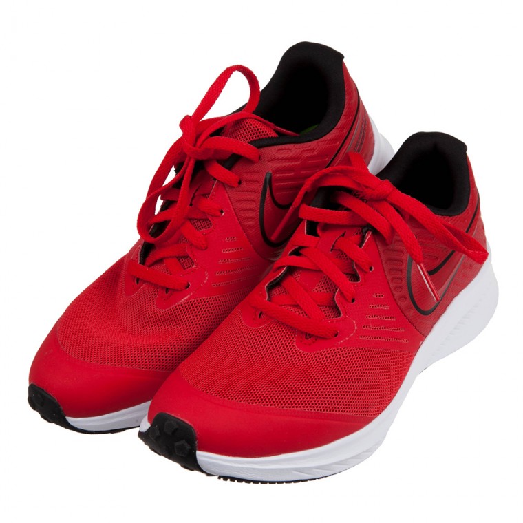 NIKE - STAR_RUNNER2紅色網布大童成人慢跑鞋