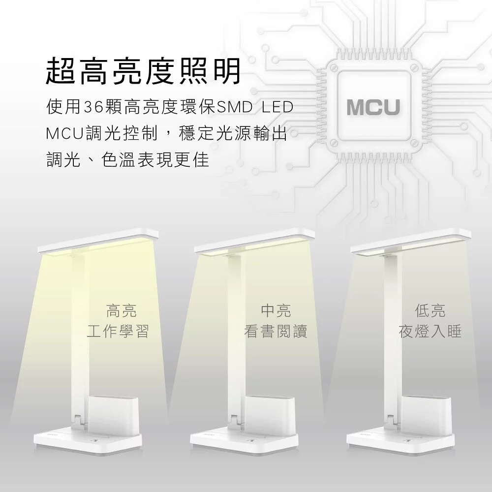 KINYO - 無線折疊多功能LED檯燈-(內建鋰電池)-PLED4205