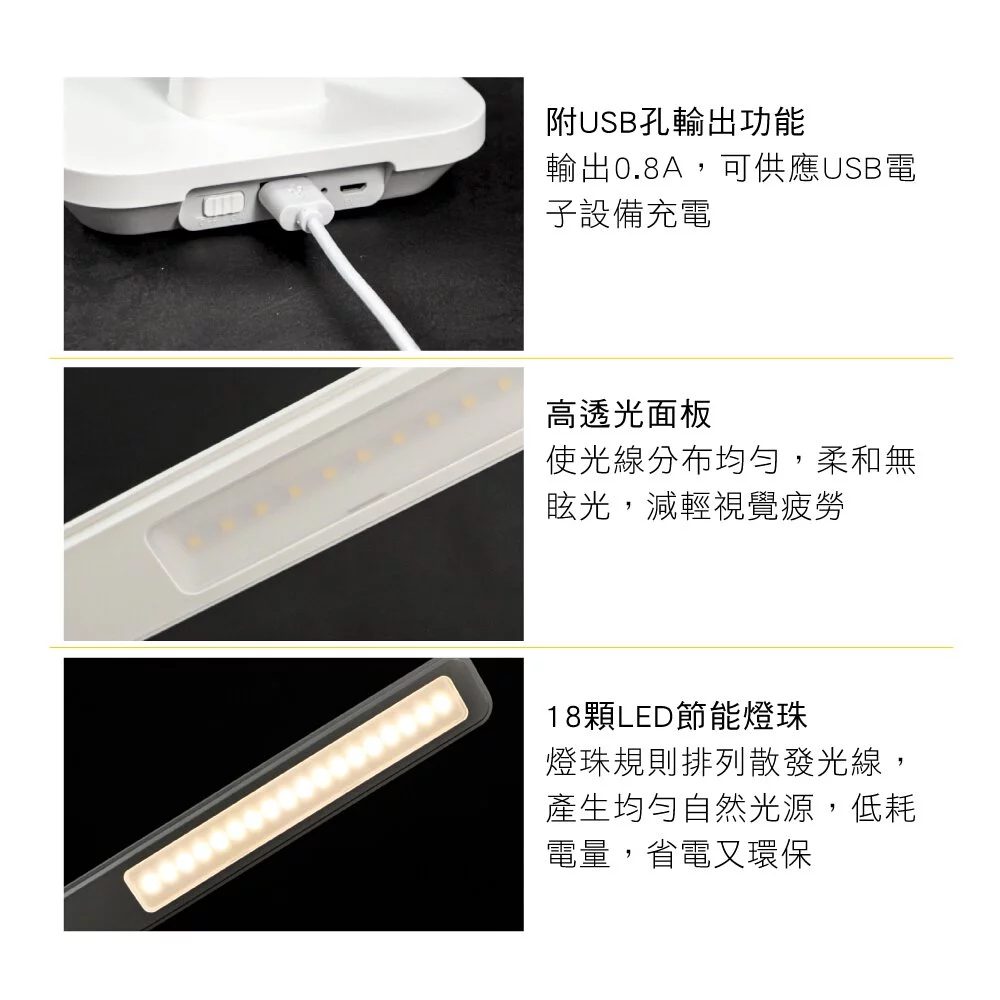 KINYO - 無線摺疊LED檯燈-(內建鋰電池)-PLED4189