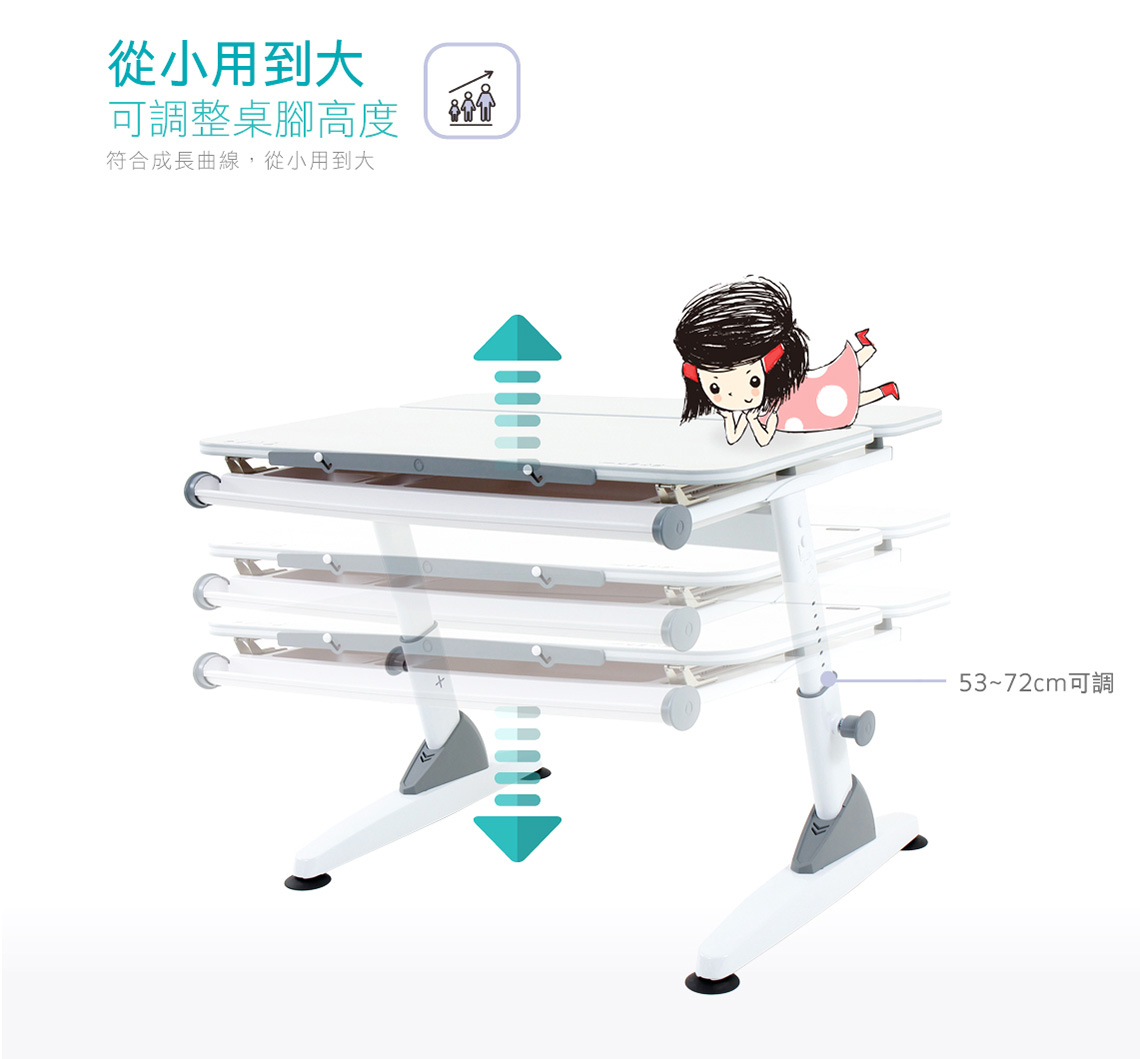 大將作 kid2youth - M2+XS 成長桌椅組(BABO C)-粉紅