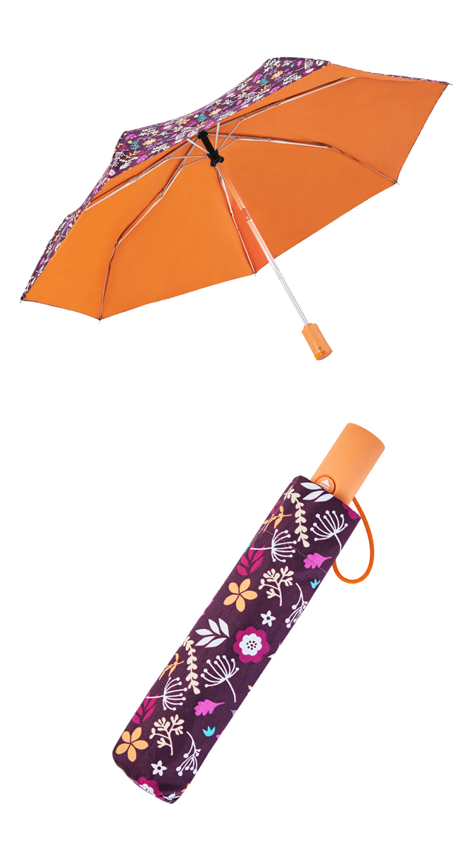 Rainstory - -8°降溫凍齡個人加大自動傘-紫戀花卉-自動開收傘