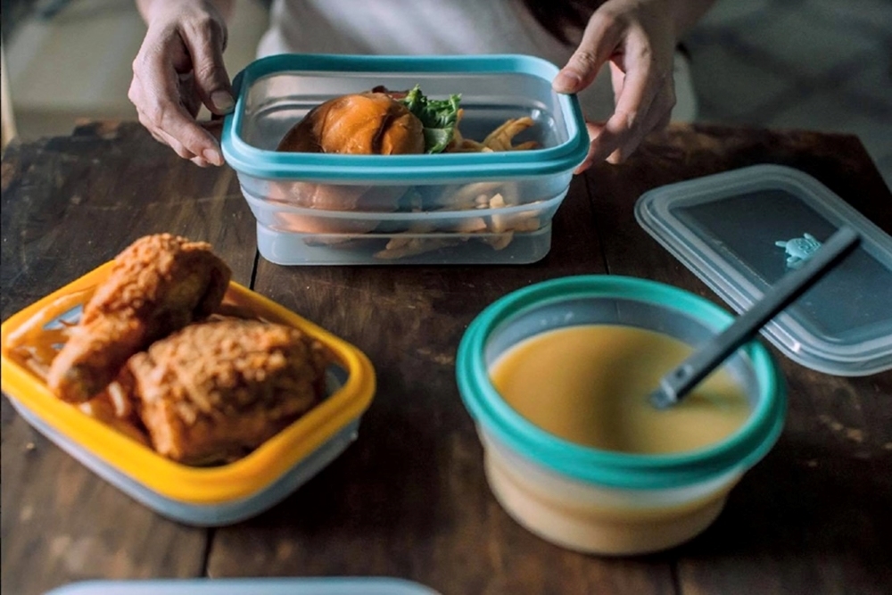 仁舟淨塑 - 【矽密盒超優惠組合】買3送1組-四件組 (圓形綠矽龜)-矽密盒2.0-600ml*1+矽密盒2.0-900ml長方黃*1+矽密盒2.0-900ml正方藍*1+矽密袋顏色隨機500ml*1