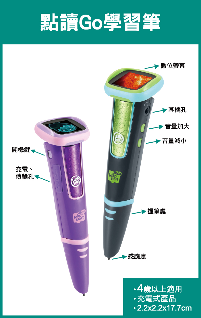 LeapFrog美國跳跳蛙 - 點讀ＧＯ粉色初學3D組-點讀ＧＯ粉／字母ABC／數數123／迪士尼冰雪奇緣-粉色