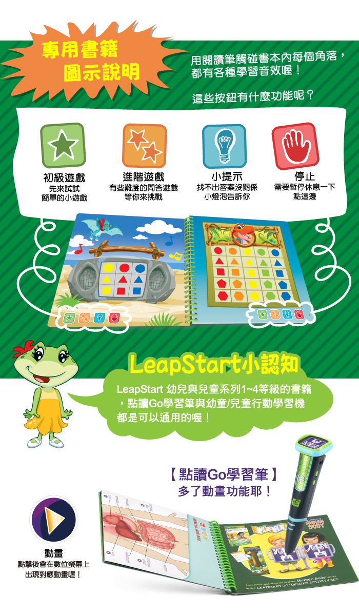 LeapFrog美國跳跳蛙 - 點讀ＧＯ粉色初學3D組-點讀ＧＯ粉／字母ABC／數數123／迪士尼冰雪奇緣-粉色