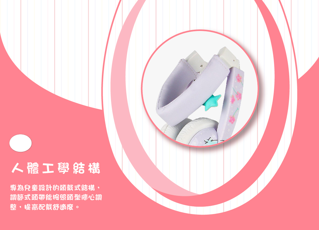 Hong Man - 三麗鷗系列 兒童耳機 可愛耳朵造型款(線控式麥克風)-Melody