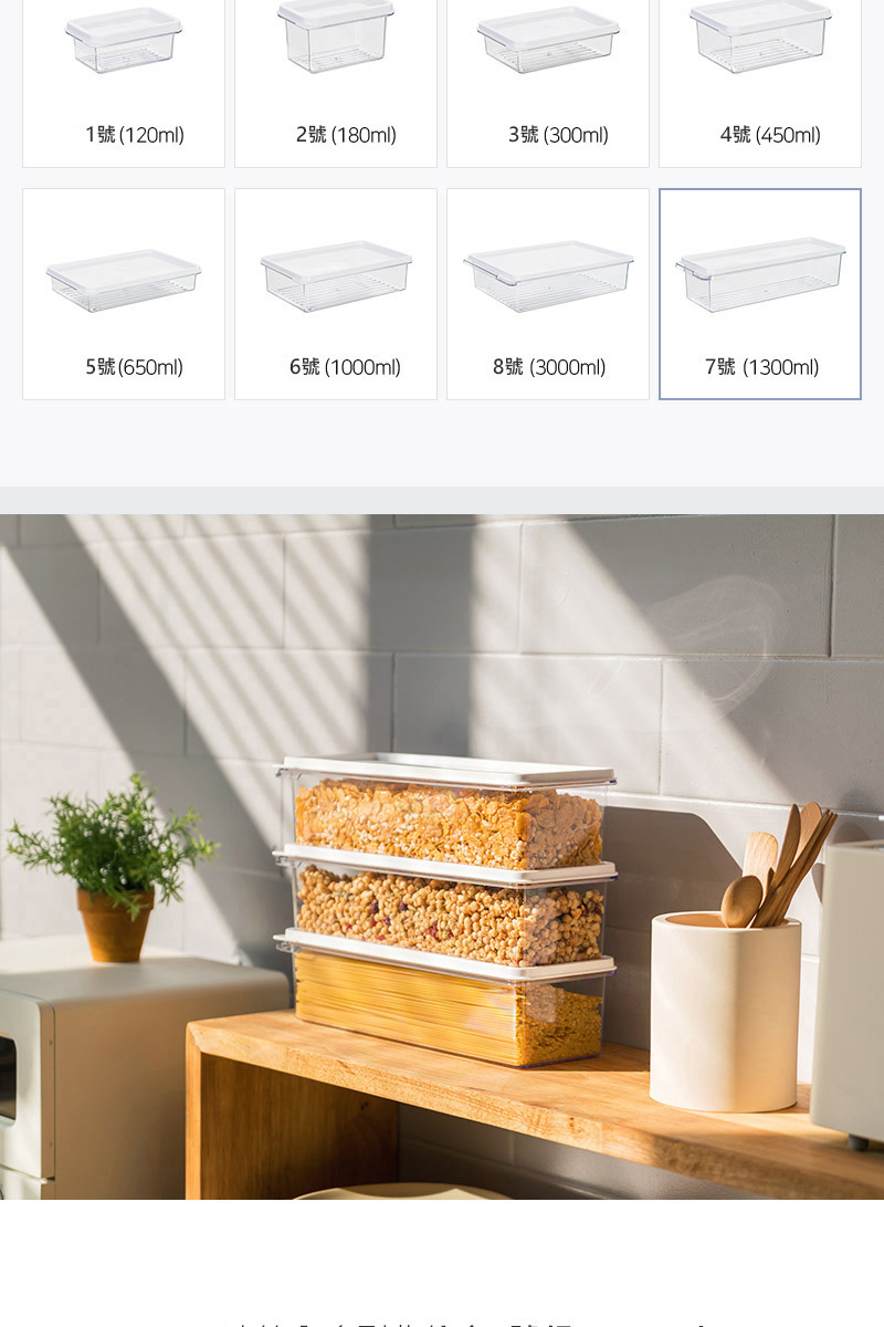 韓國昌信生活 - SENSE冰箱全系列收納盒-7號組-1300ml*1