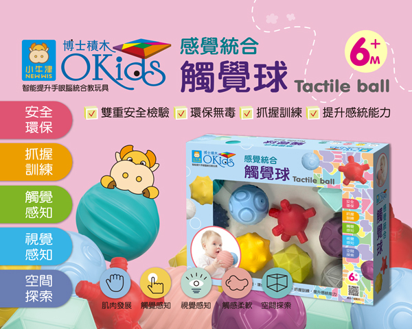 新生兒玩具福袋【1314攏齁哩組】-含小牛津觸覺球(10入)+K's Kids布書黑白紅*1+Wonder Child馬卡龍軟積木11pcs*1+日本樂雅手搖鈴/掛件隨機*1+德國 Hape蜜蜂懸掛搖鈴*1-原價$2014