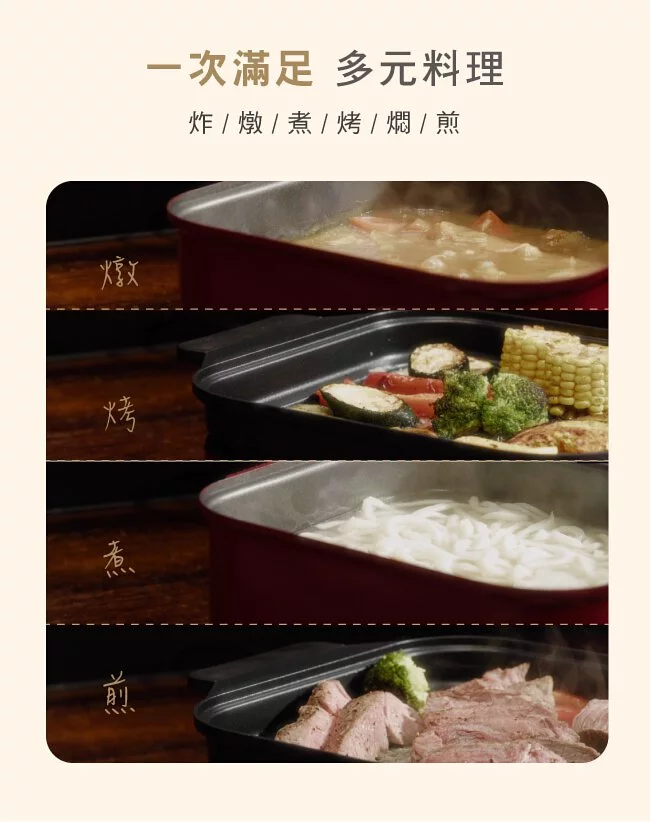 KINYO - 多功能料理鍋 (BP-085)-白色 (W342xH255xD190mm)