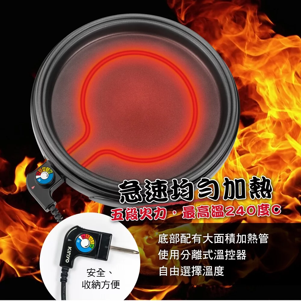 KINYO - 多功能圓形電烤盤(BP-063) (W420xH90xD420 mm)