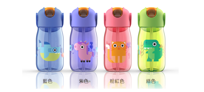 美國 ZOKU - 兒童彈出式吸管冷水壼-紫色 (7x7x17.5cm)-400ml